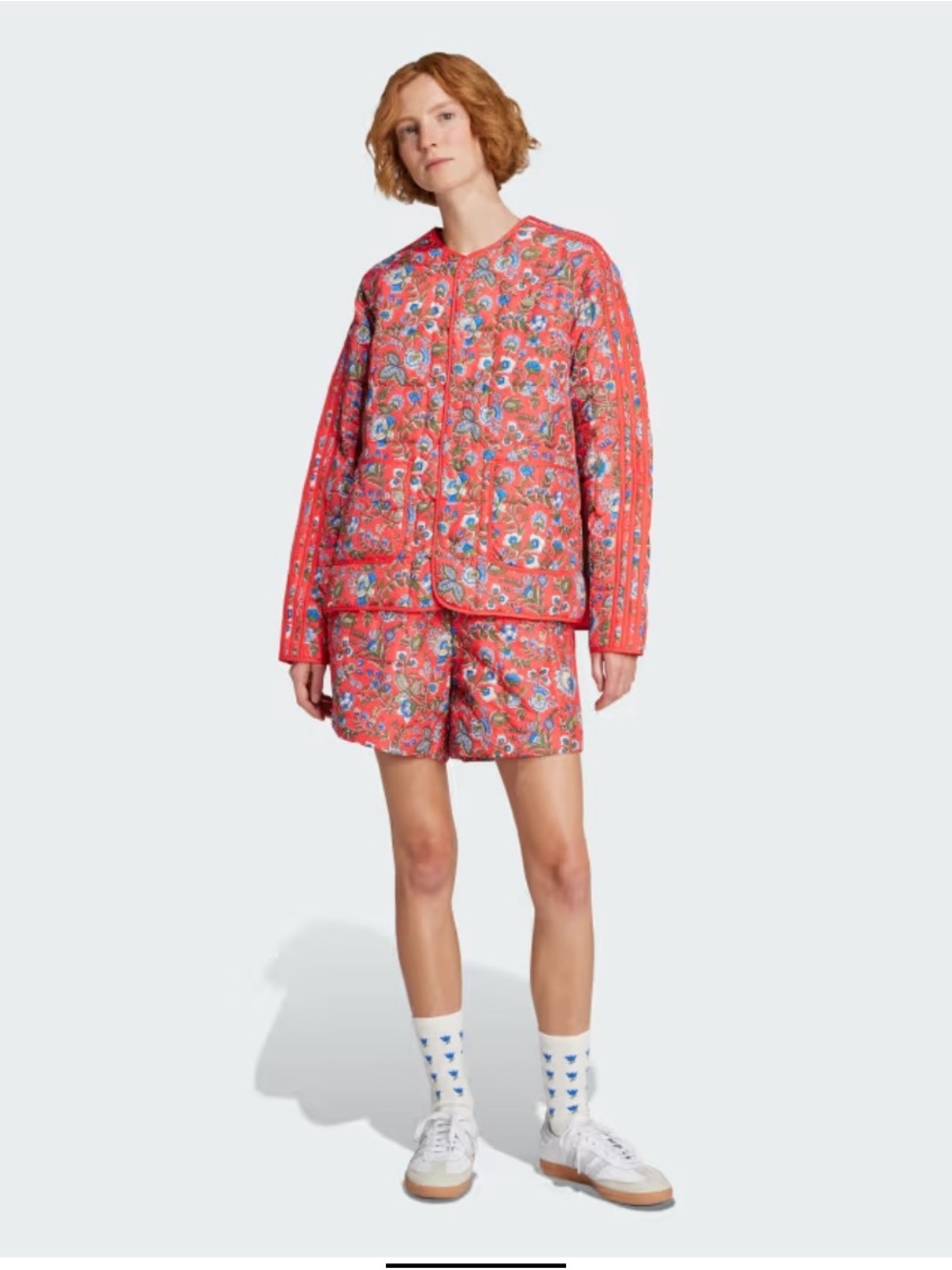adidas Coral Floral Quilted Puffer Jacket